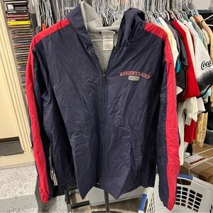 Disneyland 1955 Authentic Navy And Red Hooded Windbreaker Coat Jacket Sz M